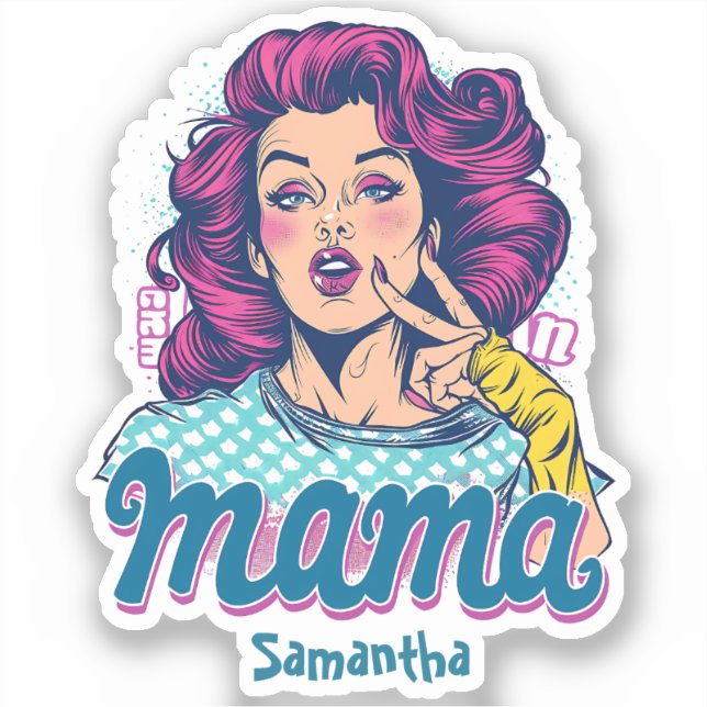 Personalised Retro  Mama Pop Art (11) (Front)