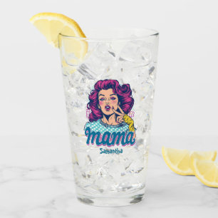 Personalised Retro  Mama Pop Art (11) Glass