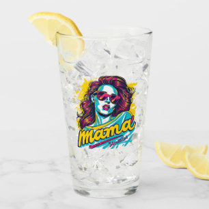 Personalised Retro Mama Pop Art (12) Glass