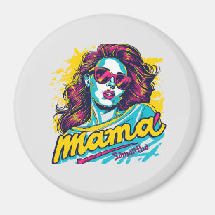 Personalised Retro  Mama Pop Art (12) Magnet