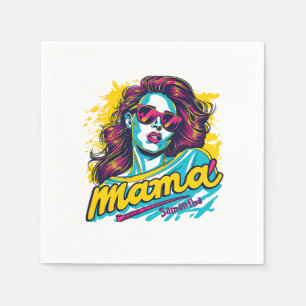 Personalised Retro Mama Pop Art (12) Napkin