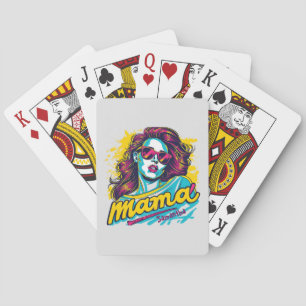 Personalised Retro  Mama Pop Art (12) Playing Cards