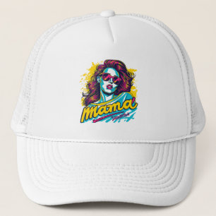 Personalised Retro  Mama Pop Art (12) Trucker Hat