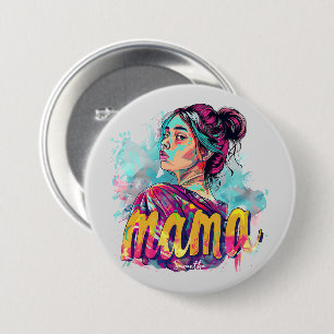 Personalised Retro  Mama Pop Art (13) 7.5 Cm Round Badge