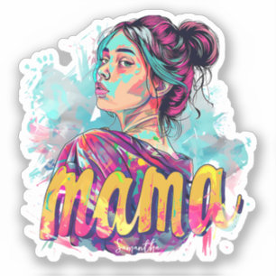 Personalised Retro Mama Pop Art (13) Sticker