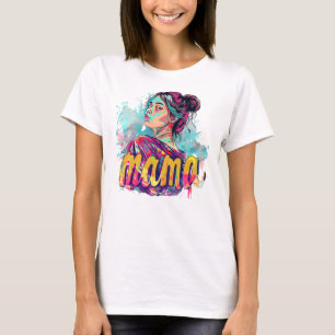 Personalised Retro Mama Pop Art (13) T-Shirt
