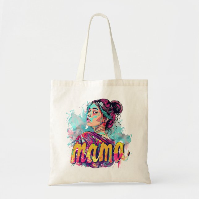 Personalised Retro  Mama Pop Art (13) Tote Bag (Front)