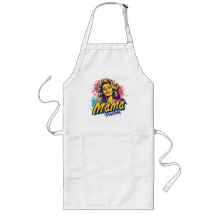 Personalised Retro  Mama Pop Art (14) Long Apron