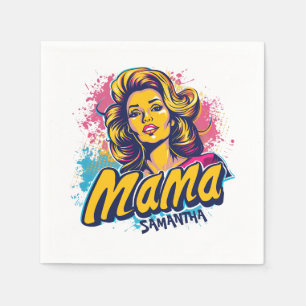 Personalised Retro  Mama Pop Art (14) Napkin