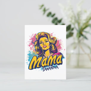 Personalised Retro  Mama Pop Art (14) Postcard