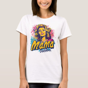 Personalised Retro Mama Pop Art (14) T-Shirt