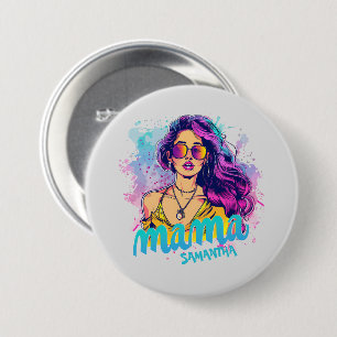 Personalised Retro  Mama Pop Art (15) 7.5 Cm Round Badge