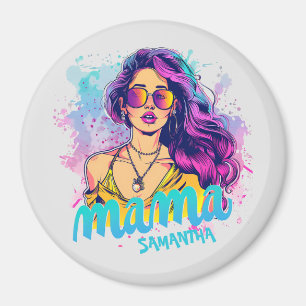 Personalised Retro Mama Pop Art (15) Magnet