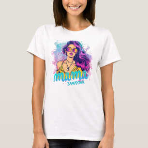 Personalised Retro  Mama Pop Art (15) T-Shirt
