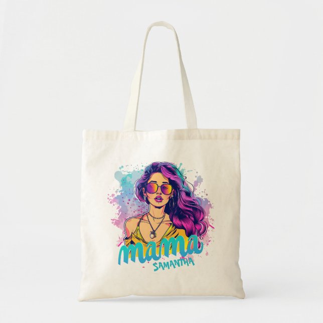 Personalised Retro  Mama Pop Art (15) Tote Bag (Front)