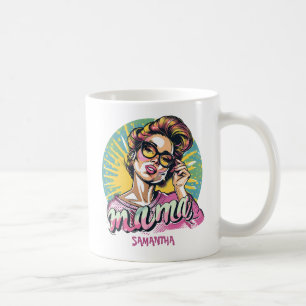 Personalised Retro Mama Pop Art (16) Coffee Mug