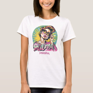 Personalised Retro Mama Pop Art (16) T-Shirt