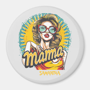 Personalised Retro Mama Pop Art (17) Magnet