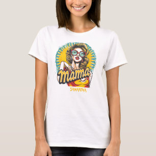 Personalised Retro  Mama Pop Art (17) T-Shirt