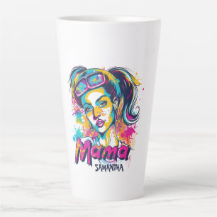 Personalised Retro Mama Pop Art (18) Latte Mug