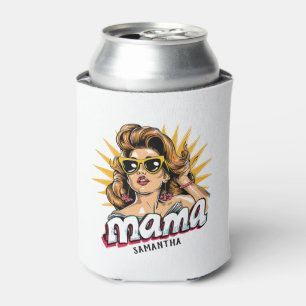 Personalised Retro  Mama Pop Art 1 Can Cooler