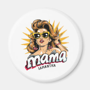 Personalised Retro  Mama Pop Art 1 Magnet