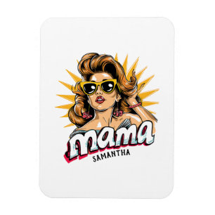 Personalised Retro Mama Pop Art 1 Magnet