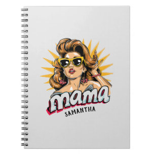 Personalised Retro  Mama Pop Art 1 Notebook