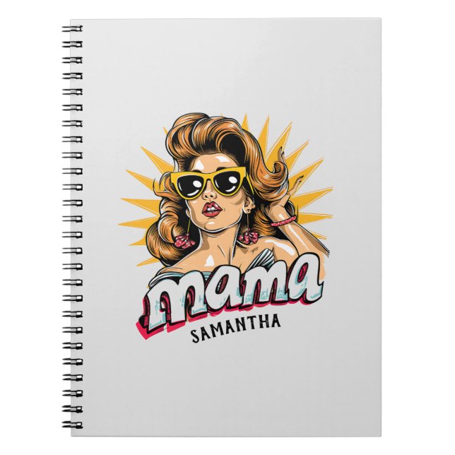 Personalised Retro  Mama Pop Art 1 Notebook (Front)