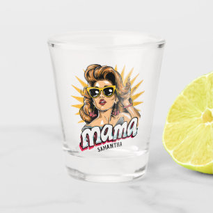 Personalised Retro  Mama Pop Art 1 Shot Glass