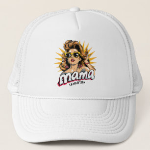Personalised Retro  Mama Pop Art 1 Trucker Hat