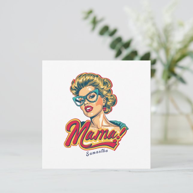 Personalised Retro  Mama Pop Art 2 (Standing Front)