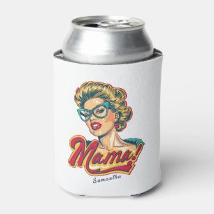 Personalised Retro  Mama Pop Art 2 Can Cooler