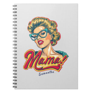 Personalised Retro Mama Pop Art 2 Notebook