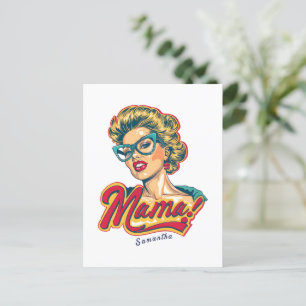 Personalised Retro  Mama Pop Art 2 Postcard