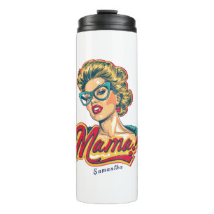 Personalised Retro  Mama Pop Art 2 Thermal Tumbler