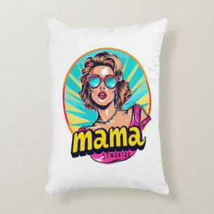 Personalised Retro Mama Pop Art (3) Decorative Cushion