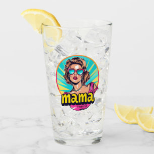 Personalised Retro  Mama Pop Art (3) Glass
