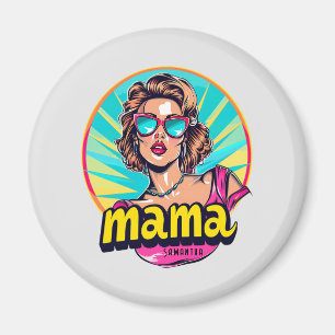 Personalised Retro Mama Pop Art 3 Magnet