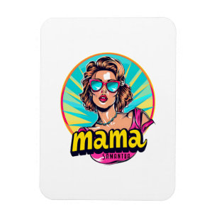 Personalised Retro Mama Pop Art (3) Magnet
