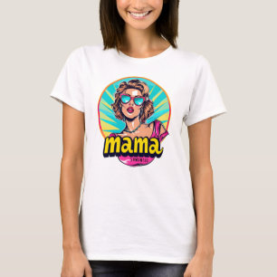 Personalised Retro  Mama Pop Art (3) T-Shirt