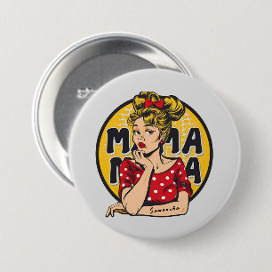 Personalised Retro  Mama Pop Art (4) 7.5 Cm Round Badge