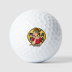 Personalised Retro  Mama Pop Art (4) Golf Balls