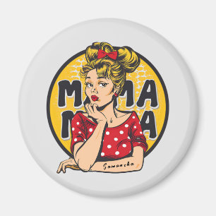 Personalised Retro  Mama Pop Art (4) Magnet