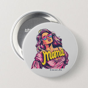 Personalised Retro  Mama Pop Art (6) 7.5 Cm Round Badge