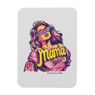 Personalised Retro Mama Pop Art (6) Magnet