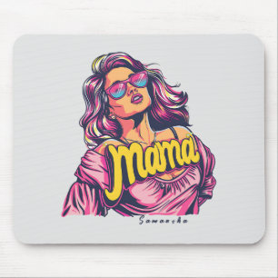 Personalised Retro Mama Pop Art (6) Mouse Mat