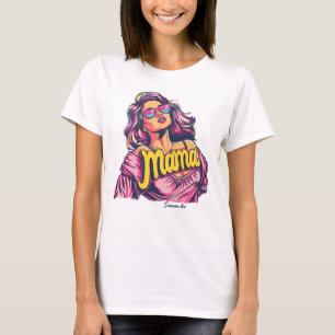 Personalised Retro Mama Pop Art (6) T-Shirt