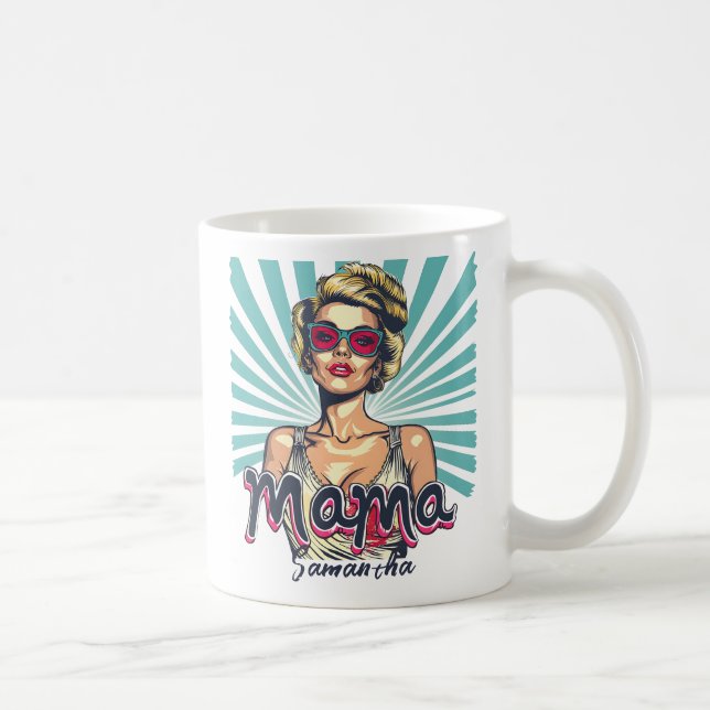 Personalised Retro  Mama Pop Art (7) Coffee Mug (Right)