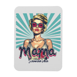 Personalised Retro Mama Pop Art (7) Magnet